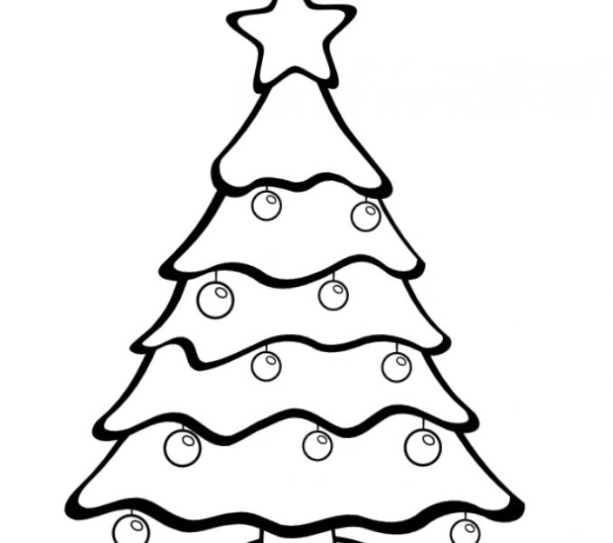 678x600 Xmas Tree Pictures For Colouring Christmas Tree Ball Colouring