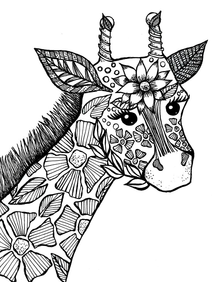 736x977 Giraffe Coloring Pages For Christmas