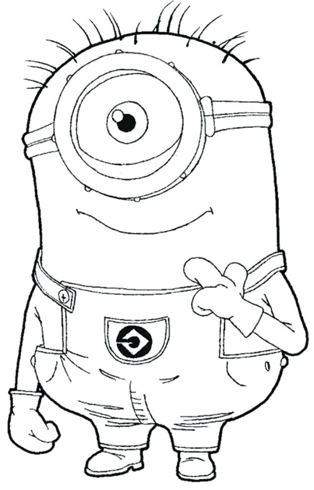 640x997 Minion Coloring Pages Despicable Me Black And White Minion