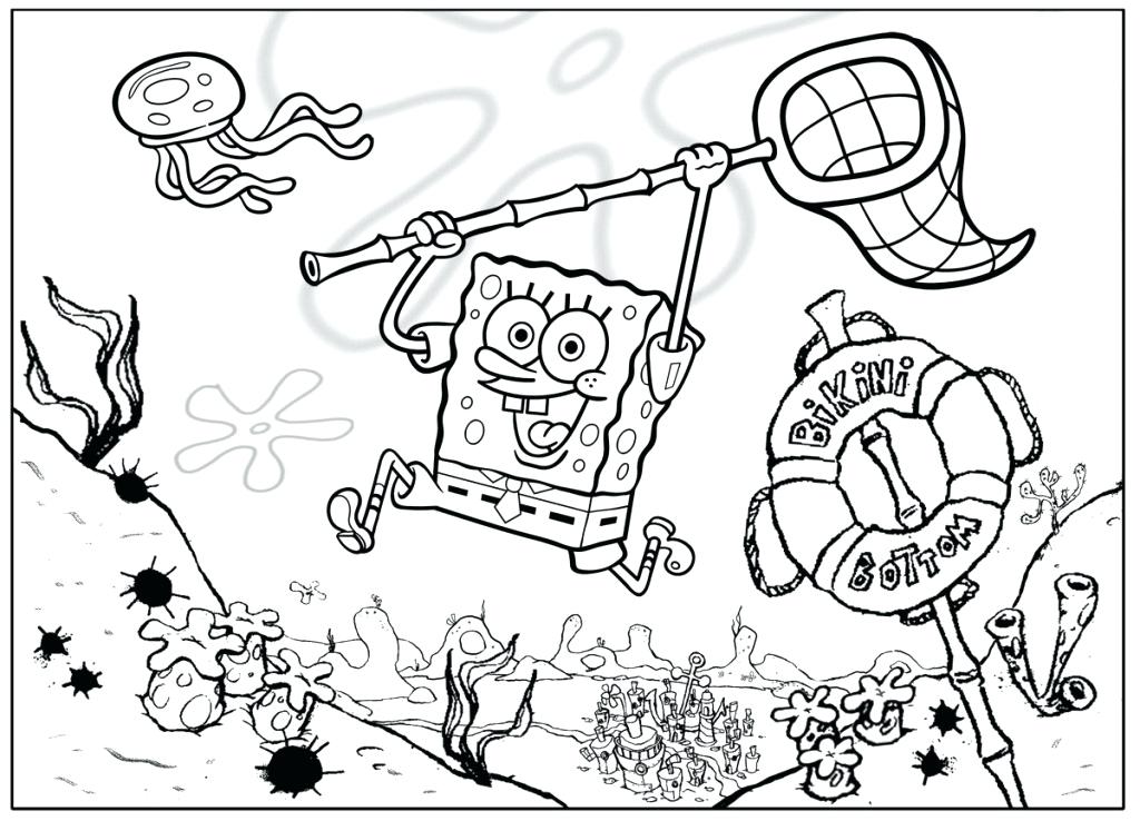 1024x738 Spongebob Coloring Page Black And White Coloring Page For You