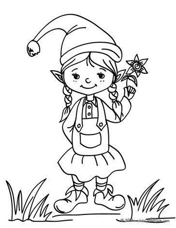 364x470 Girl Elf Coloring Pages