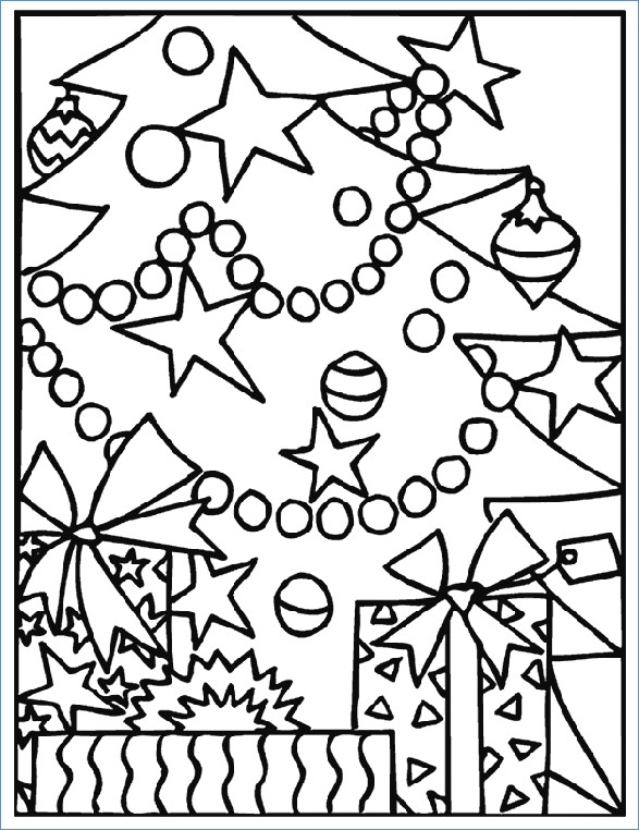 587x762 Santa Gift Christmas Coloring Page