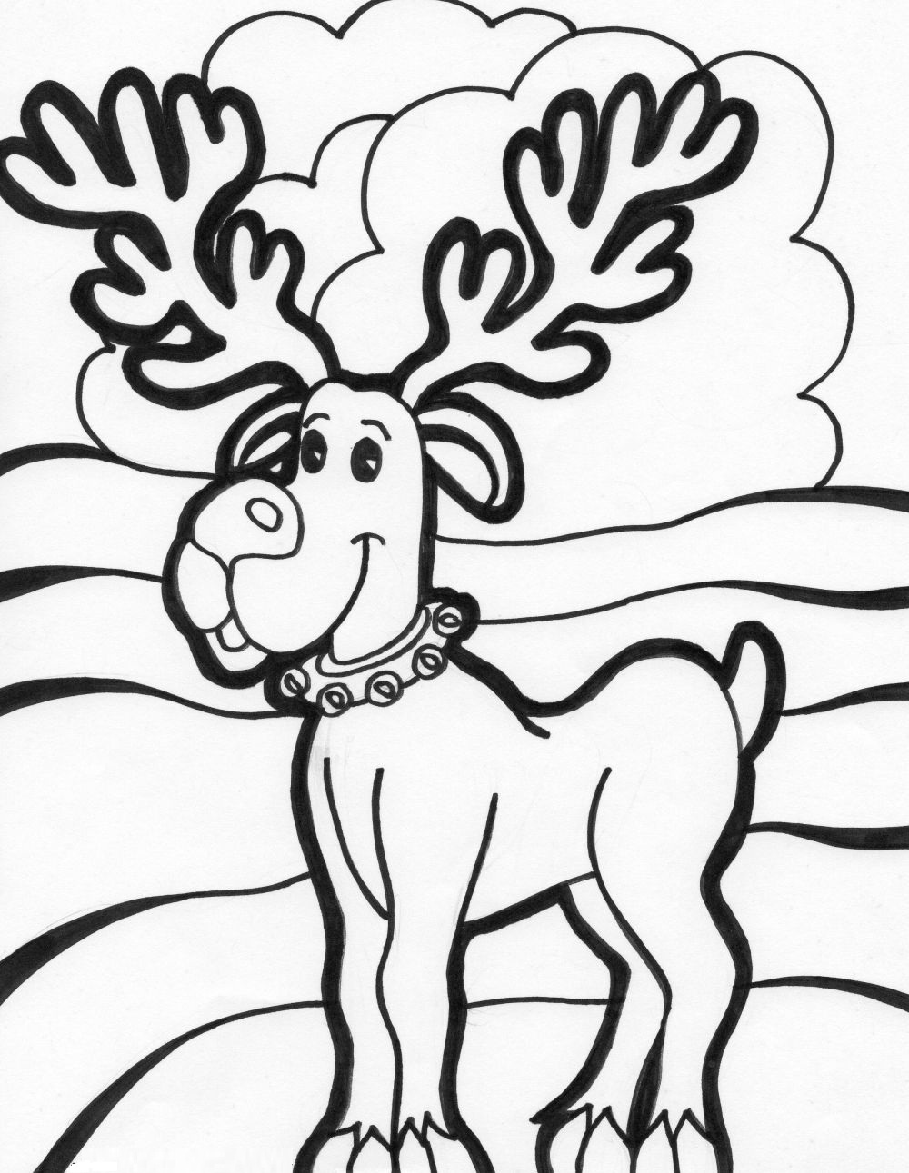 1000x1291 Reindeer Christmas Coloring Pages For Preschoolers