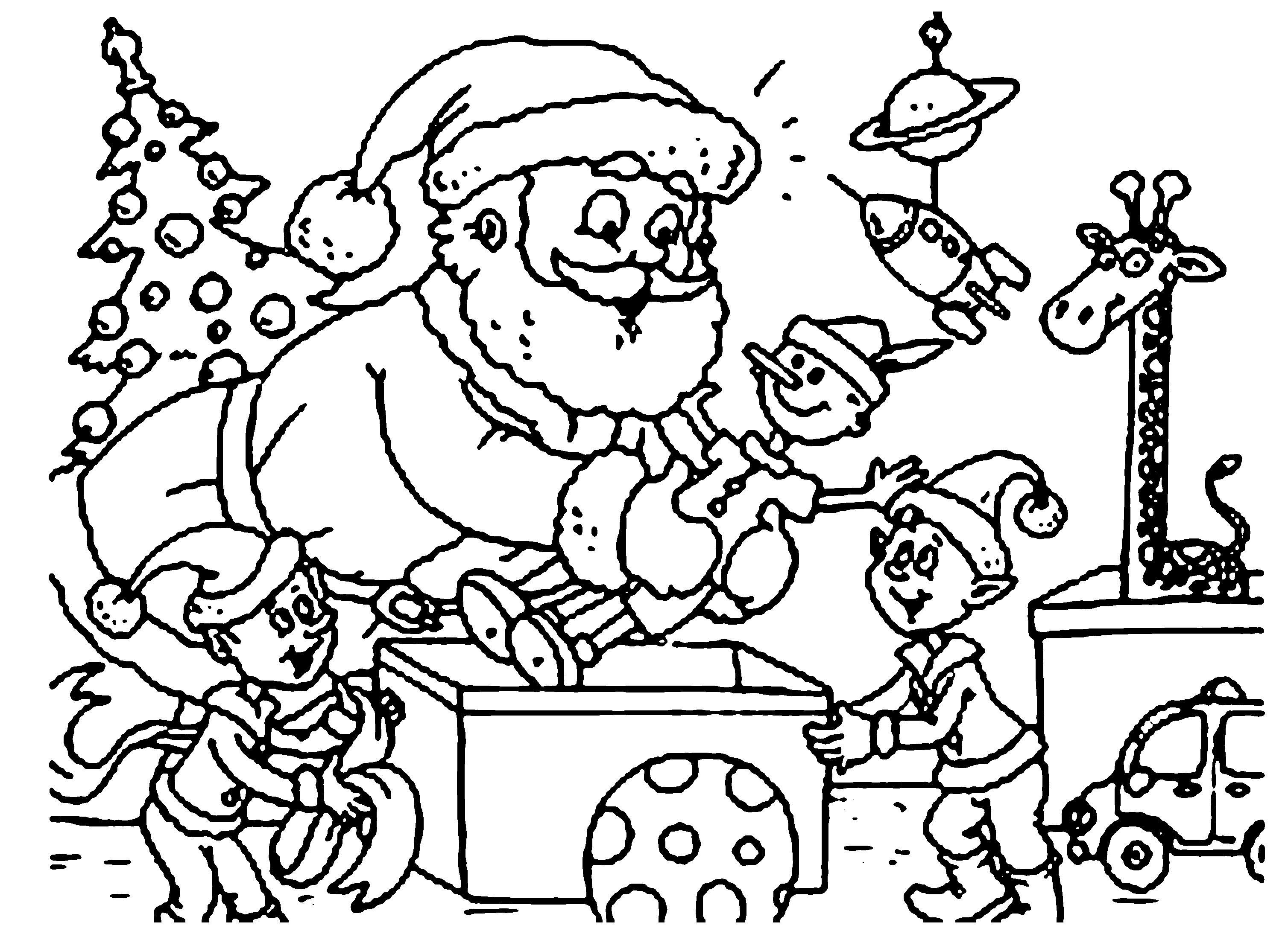 3016x2182 Christmas Santa Coloring Pages Printable