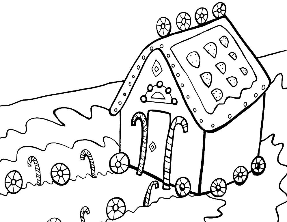 994x768 Christmas Coloring Pages Gingerbread House