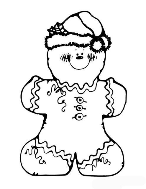 495x640 Cute Gingerbread Man Coloring Pages Printable