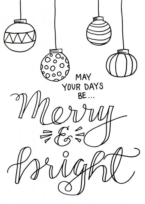 500x702 Merry And Bright Christmas Coloring Page