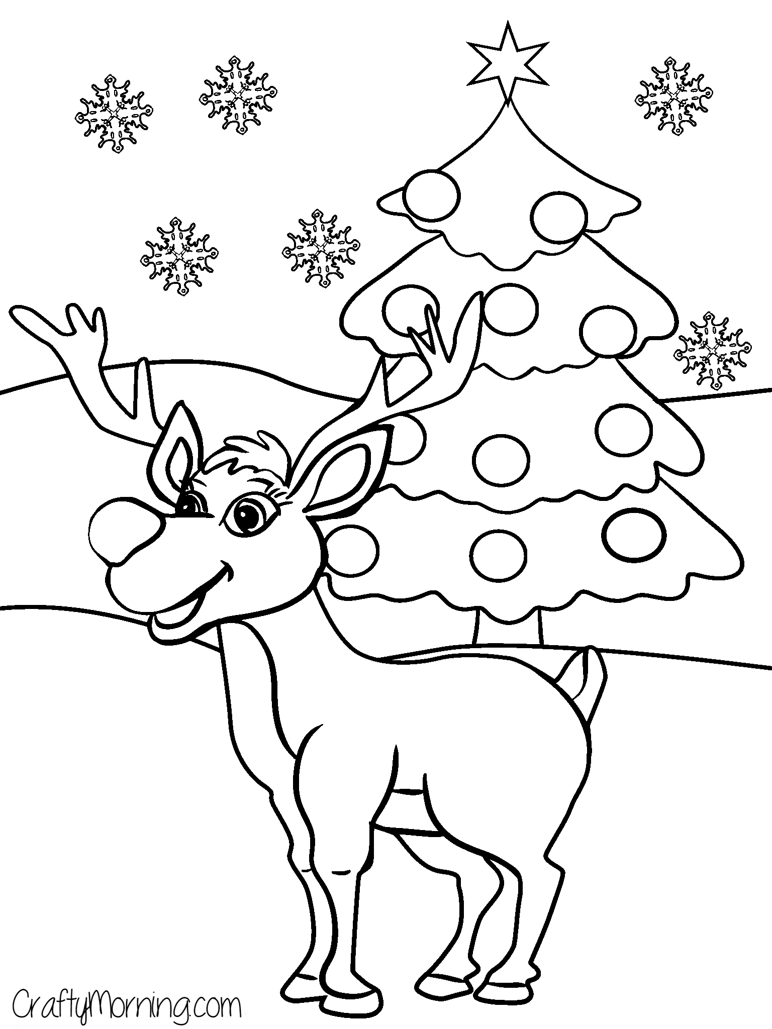 1536x2048 Printable Santa With Reindeer Coloring Pages Free Coloring Pages