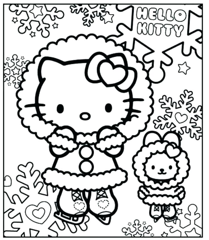 698x800 Christmas Coloring Pages Pdf In Addition To Hello Kitty Coloring