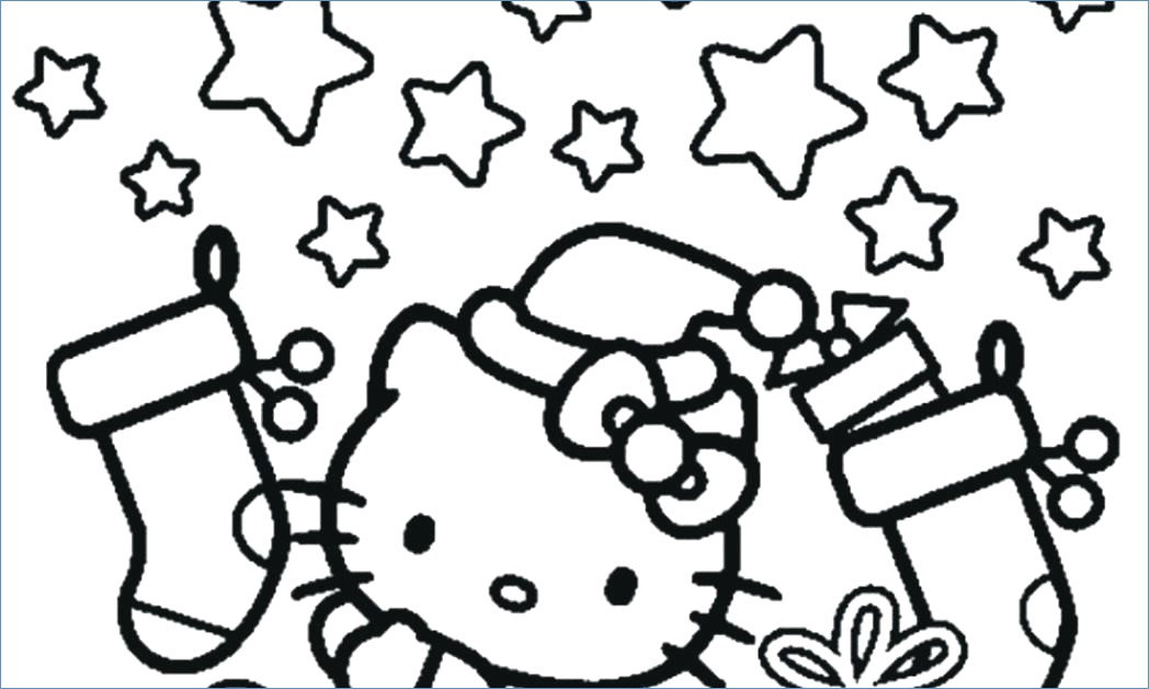 1048x629 Hello Kitty Snow Angel Christmas Coloring Page