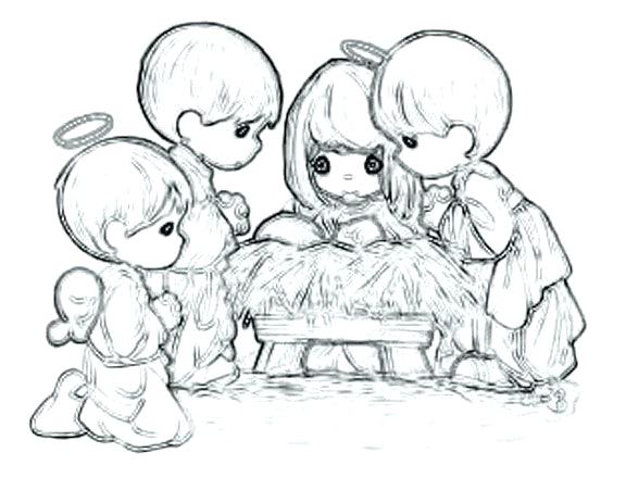 576x440 Precious Moments Nativity Coloring Pages Coloring Pages