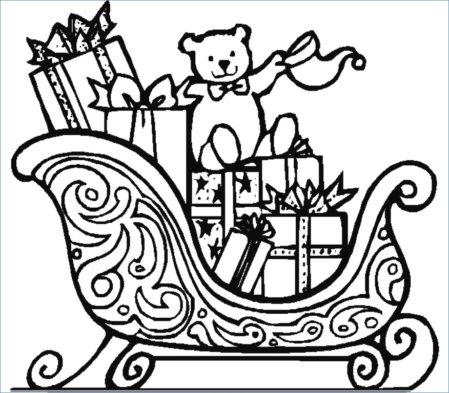 876x768 Santa Gift Christmas Coloring Page