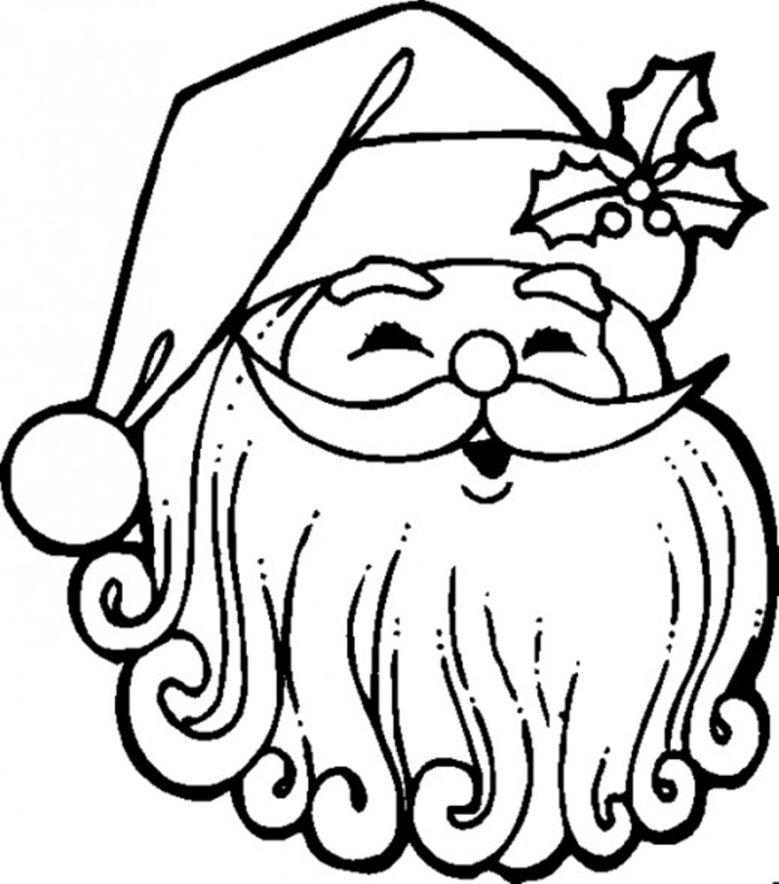 1097x1245 Santa Claus Face Coloring Pages