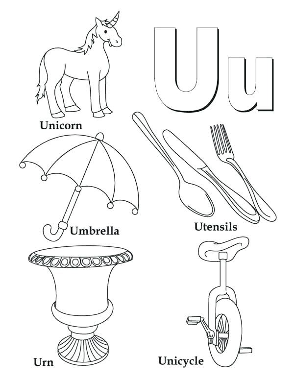600x776 Coloring Page For Toddlers Letter U Coloring Page Letter U