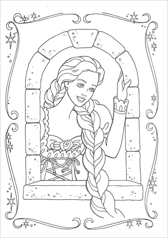 585x829 Barbie Coloring Pages Free Printable Word, Pdf, Png