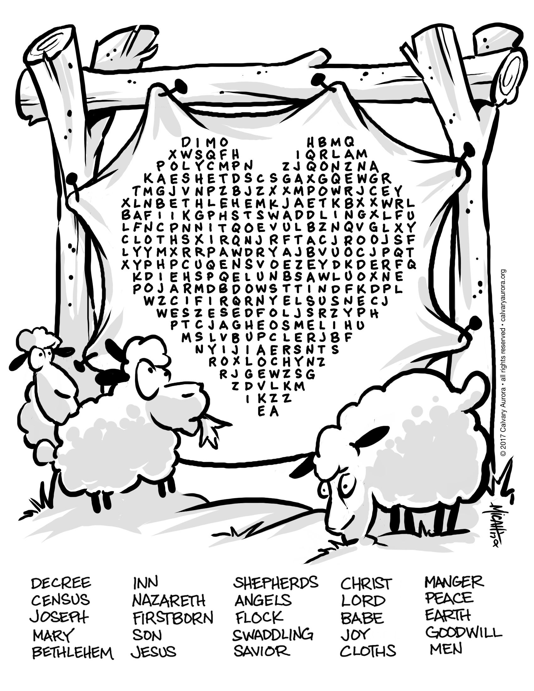 1700x2200 Kid's Christmas Coloring Pages! Calvary Aurora