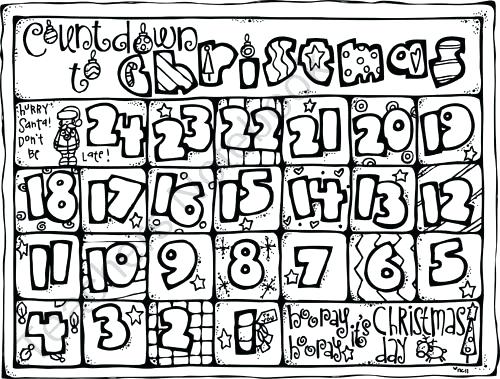 500x379 Christmas Countdown Coloring Pages Face Of Coloring Pages Coloring