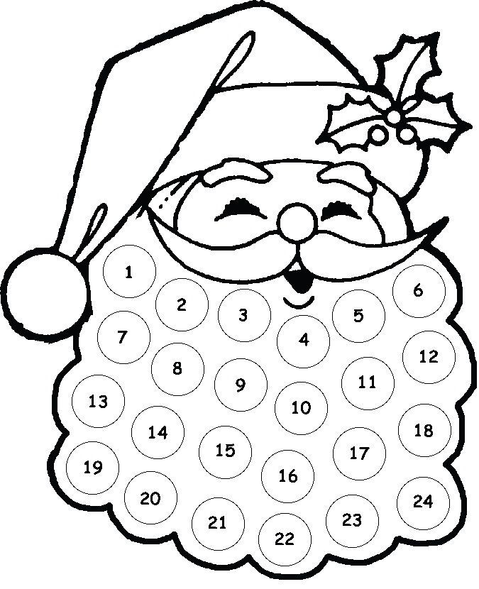 675x830 Kids Craft Santa Advent Calendar Count, Santa Beard And Crafts