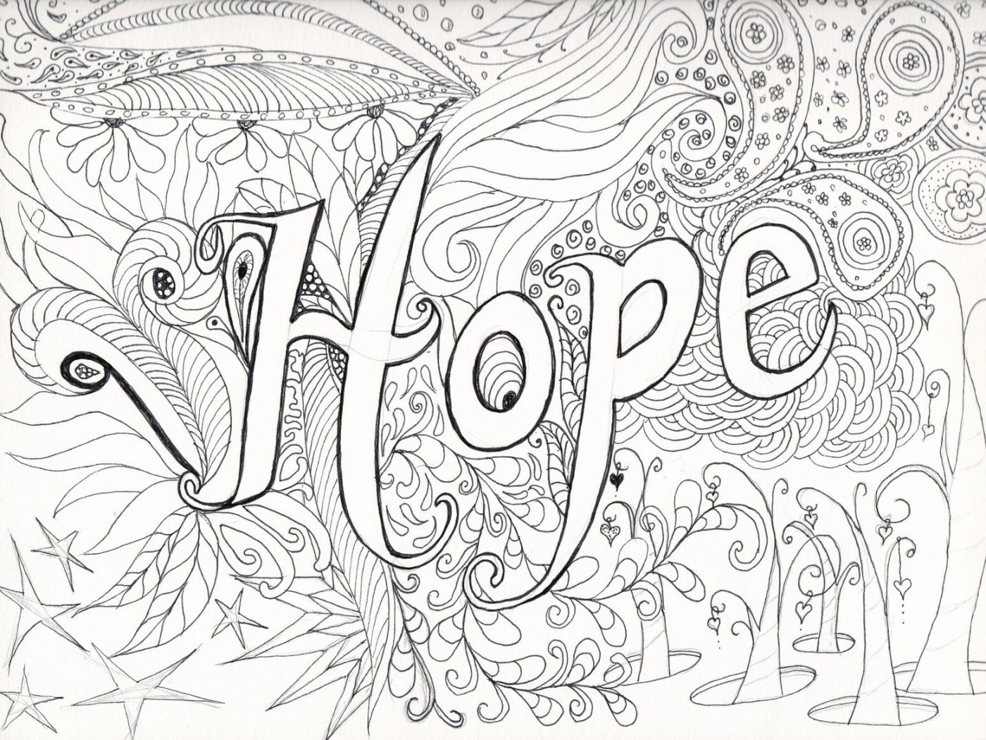 1400x1050 Very Hard Coloring Pages Adults Owl Printable Free Color Christmas