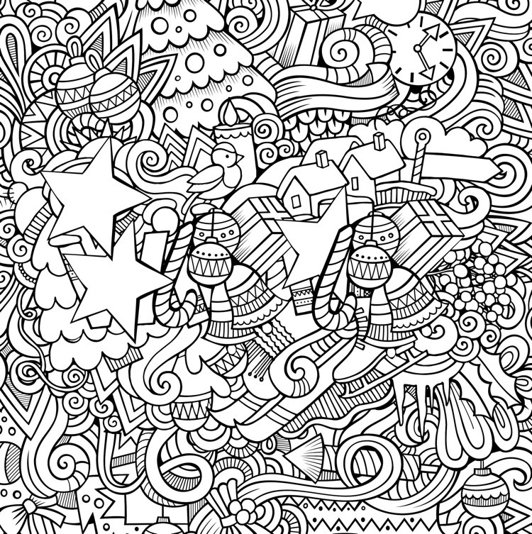 750x753 Christmas Coloring Books To Set The Holiday Mood