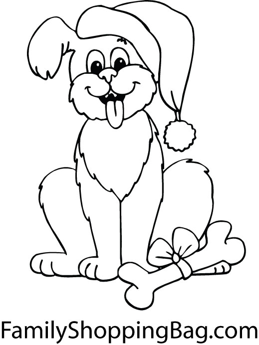 519x692 Puppy Wearing Christmas Hat Coloring Pages Coloring Pages