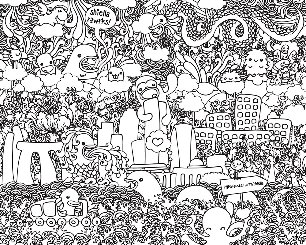 1000x800 Christmas Doodle Art Adult Doodle Art All About Coloring Pages