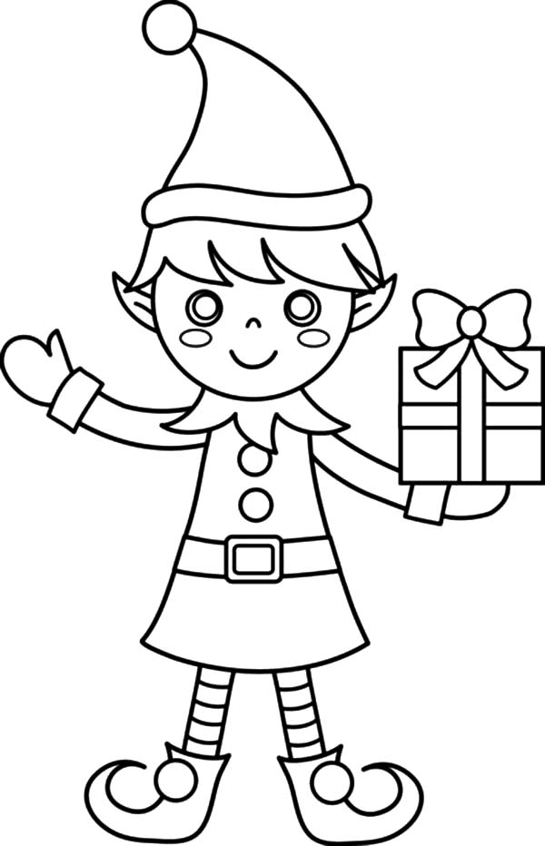 600x932 Elf Colouring Pages Free
