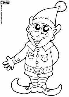 236x330 Christmas Elf Coloring Page Print Out For Kids