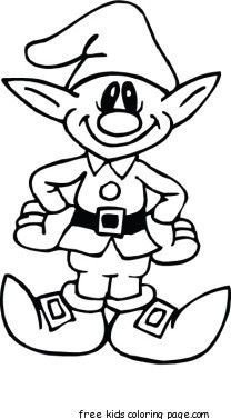 208x377 Christmas Elf Coloring Page Print Out For Kids Coloring Pages