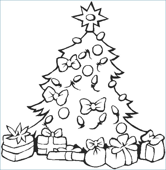 570x584 Santa Christmas Tree Coloring Pages