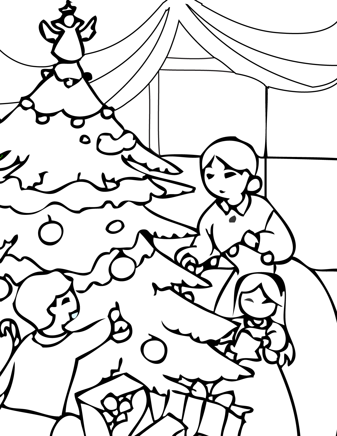 1275x1650 Christmas Family Free Coloring Page Christmas, Holidays Coloring