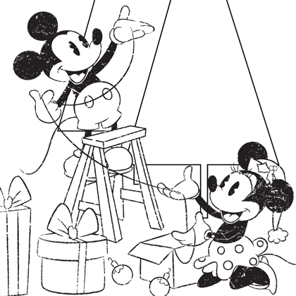 420x420 Mickey Minnie Christmas Coloring Page Disney Family