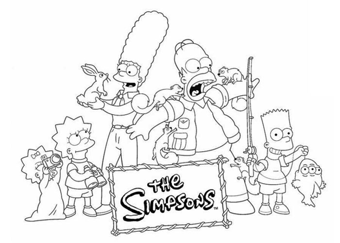 700x500 The Simpsons Christmas Coloring Pages Special Family Simpsons