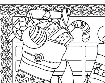 340x270 Christmas Coloring Page Christmas Treats Holiday Coloring