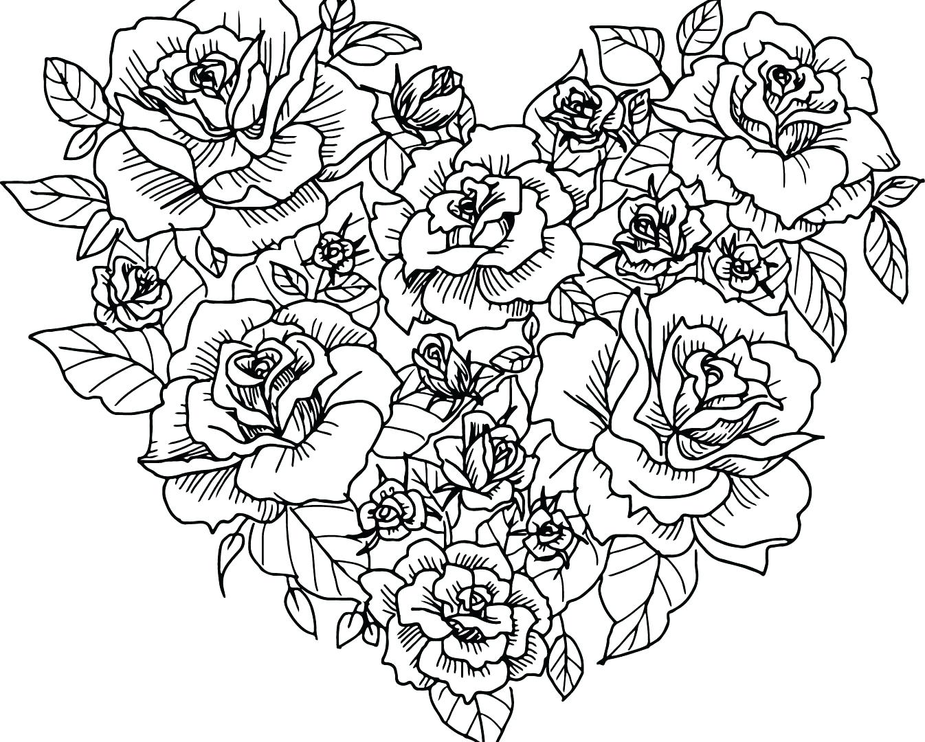 1346x1080 Coloring Pages Christmas Presents Roses Free Printable Flowers