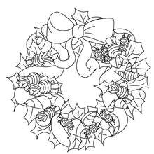 220x220 Traditional Christmas Wreath Coloring Pages