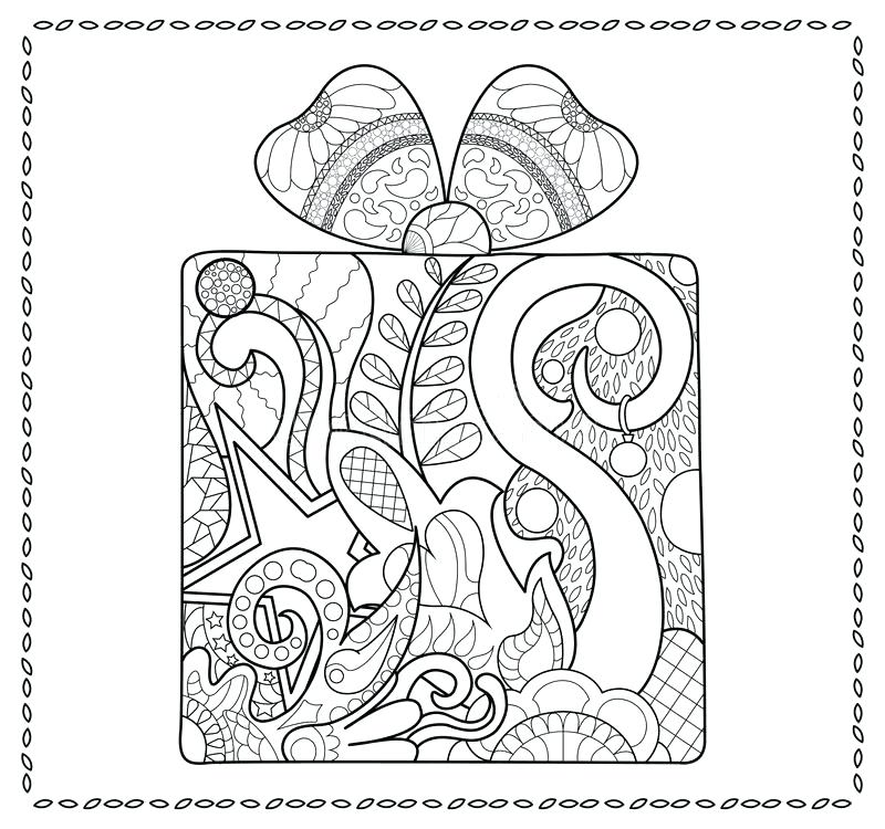 800x750 Christmas Gift Coloring Page Tree With Presents Coloring Pages