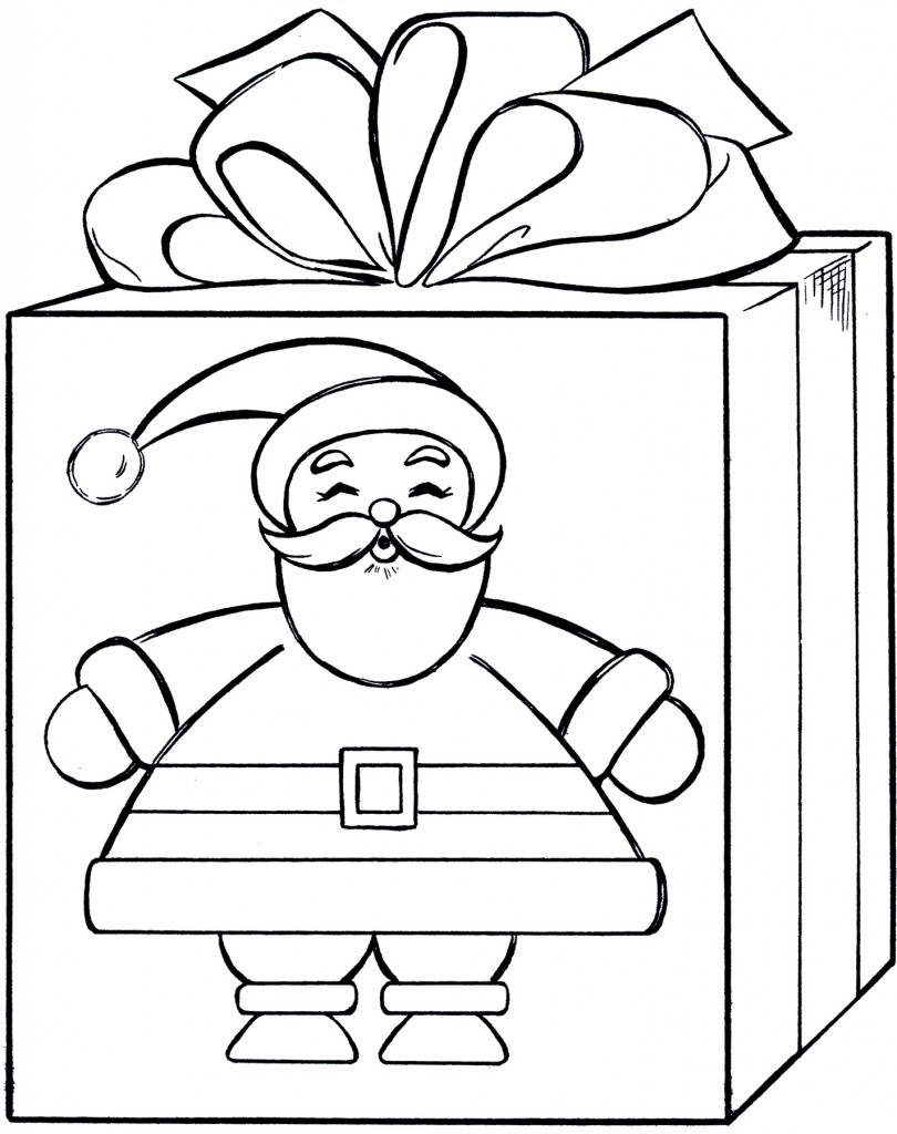 Christmas Gift Coloring Page