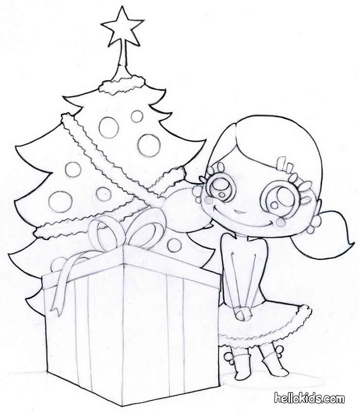 739x850 Christmas Tree And Presents Coloring Pages