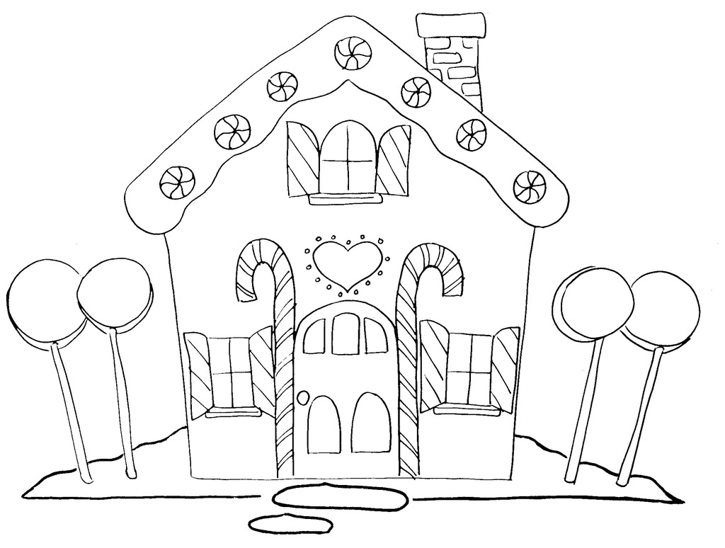 1024x774 Free Printable Christmas Gingerbread House Coloring Pages