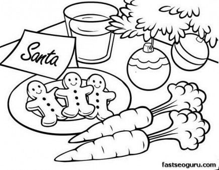 435x338 Printable Christmas Gingerbread Cookies For Santa Coloring Pages