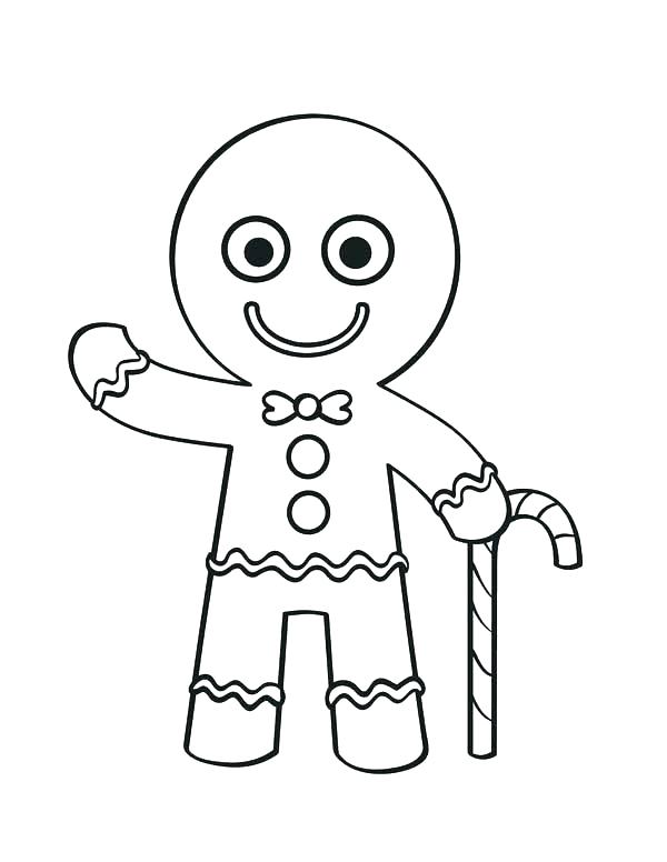 600x776 Christmas Gingerbread Man Coloring Pages Free Gingerbread Coloring