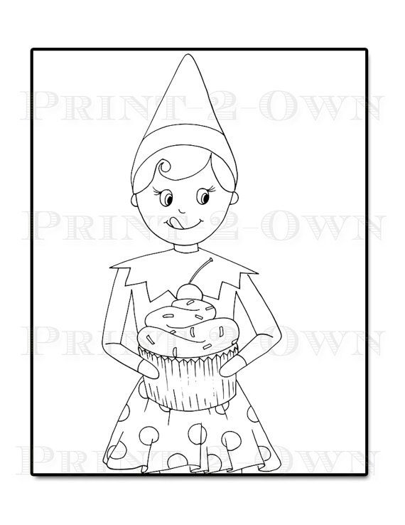 570x738 Girl Elf On The Shelf Coloring Pages