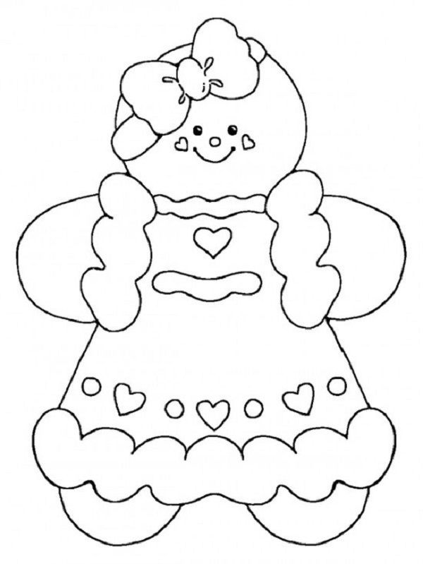 600x799 Christmas Coloring Pages Gingerbread Girl Coloring Kids