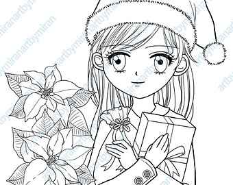 340x270 Christmas Digital Stamp Winter Coloring Page Snowflake