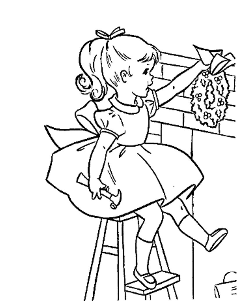 853x1033 Christmas Girl Coloring Pages Decor Christmas Coloring Pages