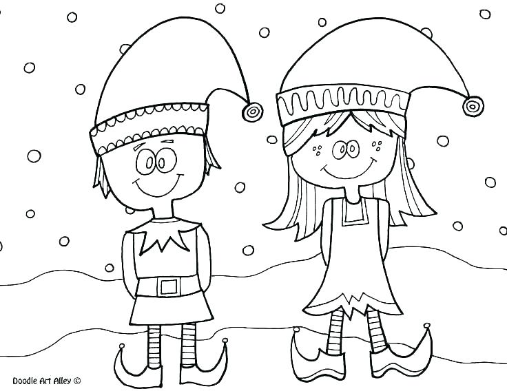 736x568 Christmas Elf Coloring Pages