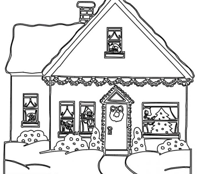 678x600 Christmas House Coloring Pages Printable House Coloring Pages
