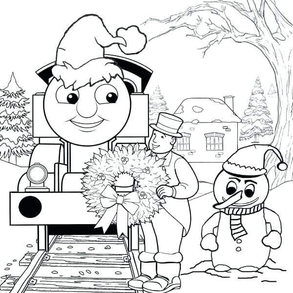 600x600 In Coloring Pages Free Printable The Train And Christmas In July