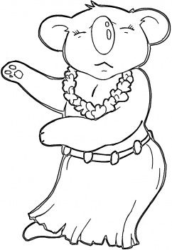 242x350 Christmas In Hawaii Coloring Pages Hawaiian Koala Coloring Page
